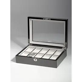 Rothenschild Uhrenbox für 10 Uhren Holz Carbon/Grau/Schwarz