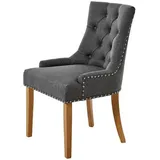 Jahnke Livetastic Stuhl Grau, Eiche, Holz, Eukalyptusholz, massiv, eckig, 56x62.5x91 cm,