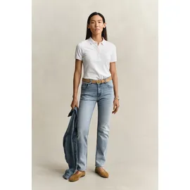 GANT Slim Fit Poloshirt mit Label-Stitching, Weiss, L