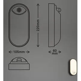 Brilo LED Wandlampe Aussen (IP65) 1 Schwarz