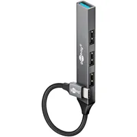 goobay Slim 4-Port USB-Hub, USB-CTM auf USB-A, 5 Gbit/s