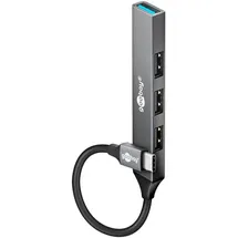 goobay Slim 4-Port USB-Hub, USB-CTM auf USB-A, 5 Gbit/s