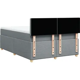vidaXL Boxspringbett 140 x 200 cm Hellgrau