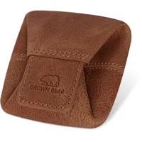 BROWN BEAR Münzbörse klein | Leder Vintage Braun | Echtleder Münzbeutel mit Druckknopf | Mini Kleingeldbörse Wiener Schachtel | Minibörse für Herren & Damen | BB 9095 HBR