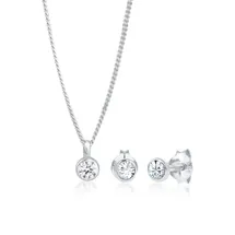 Elli Schmuckset Damen Basic mit Kristallen in 925 Sterling Silber