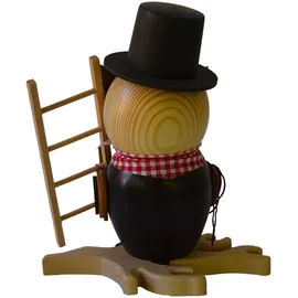 Drechslerei Kuhnert Räuchermann Eule Schornsteinfeger 15 cm Braun