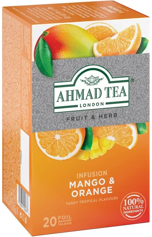 Ahmad Tea Mango & Orange Früchtetee Geschmack Mango & Orange 20x2 g