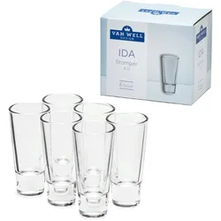 Van Well IDA Stamper 4,0 cl, 6er Karton – Perfekte Gläser für edle Schnapserlebnisse