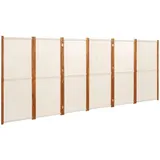 vidaXL 6-tlg. Raumteiler Cremeweiß 420x180 cm