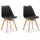Homestyle4u Esszimmerstuhl Holz/Kunststoff gepolstert schwarz 2er Set