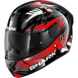 Shark D-Skwal 2 Penxa Integralhelm, schwarz-rot, Größe XS