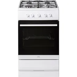 AMICA Gas-Standherd "SHGG 11502 W", A (A+++-D), weiß, Herdsets, Stabile Topfhalter aus Stahl, leicht abnehmbar, einfach zu reinigen.