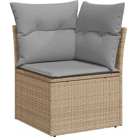vidaXL Sofa Set mit Kissen Beige Poly Rattan