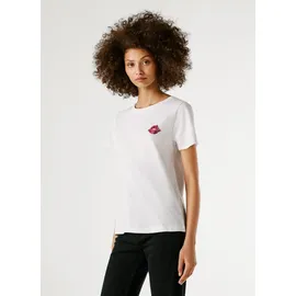 Pepe Jeans T-Shirt BRULE mit Runhals, kleiner Print auf der Brust weiß L (40)