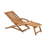 Solax Sunshine Holzliege mit Fußablage aus Akazienholz Sonnenliege Schwungliege