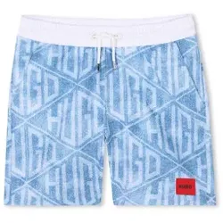 HUGO für Jungen. G00332 Blau bedruckter Badeanzug (16años= 174cm), Strandbekleidung, Polyester, Kinderbekleidung