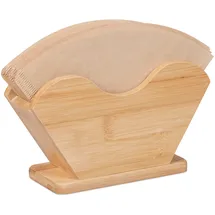 Relaxdays Kaffeefilterhalter Bambus für Größe 2 & 4 10,5 x 6 cm