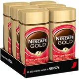 Nestlé NESCAFÉ GOLD Entkoffeiniert, löslicher Bohnenkaffee, koffeinfrei (6 x 100g)