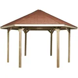 Weka Pavillon 656 3,76 x 3,29 m kdi inkl. Schindeln rot