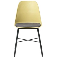 Esstisch Stühle in Gelb und Schwarz Kunststoff und Metall (2er Set)