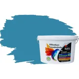 RyFo Colors Fassadenfarbe Silikonharz Fassadenfarbe Pazifik 10l, 1 L ca. 6 m2, Wasserabweisend, diffusionsfähig, schützt vor Schmutz, Algen, Pilzen blau