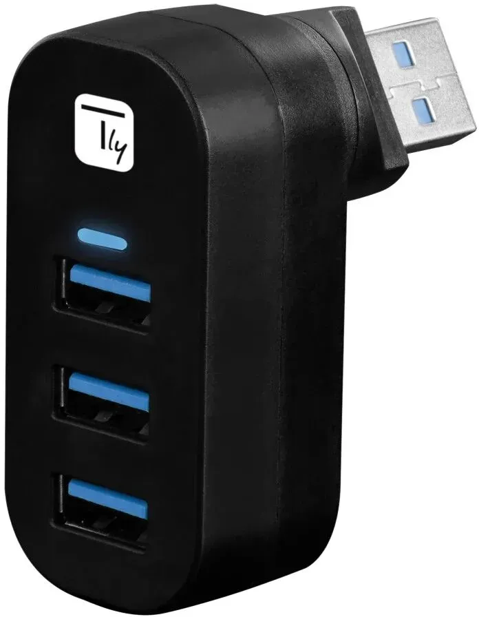 Techly IUSB3-HUB3-ROTB Schnittstellen-Hub USB 3.2 Gen 1 (3.1 Gen 1) Type-A 5000 Mbit/s Schwarz