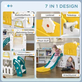 aiyaplay Kinderrutsche 7 in 1 Gelb Kunststoff