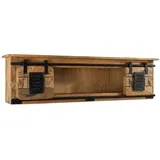 MASSIVMOEBEL24.DE Wandregal 130x25x35 Mango 2-türig, Farbe:Natur lackiert Größe:130x25x35 cm (BxTxH)