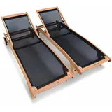 sweeek - 2er-Set Sonnenliegen aus Holz