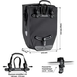 Wiltec Gepäckträgertasche 25 l schwarz