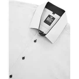 RUSTY NEAL Langarmhemd RUSTY NEAL, Herren, Gr. 4XL, EURO-Größen, grau (hellgrau), 60% Baumwolle, 37% Polyester, 3% Elasthan, unifarben, Hemden, mit Krawatte