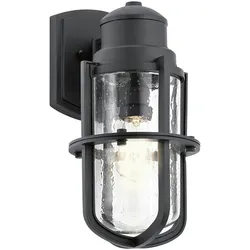 Licht-Erlebnisse Wandaußenleuchte LERA Schwarz Kunststoff-Verbundwerkstoff Regenglas 1x E27 max. 60W LE57474