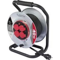 Sygonix SY-10236111 Kabeltrommel 40m Schwarz Schutzkontakt-Stecker