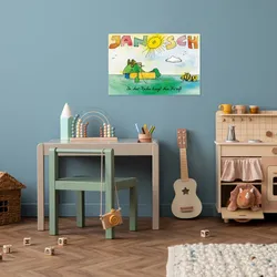 LuckyLinde Wanddekoobjekt »Der Frosch und die Tigerente«, (1 St.), Exklusive JANOSCH Kindermotive, Stahlschild LuckyLinde bunt