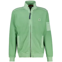 Sweatjacke LERROS "LERROS Sweatjacke in Zig-Zag-Struktur", Herren, Gr. XL, grün (sage grün), 100% Baumwolle, Sweatjacken