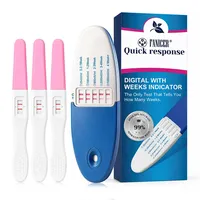 4-teiliges Schwangerschaftstest Set – Früherkennung & Wochenbestimmung | Schnelles & zuverlässiges Ergebnis für zu Hause | 1x Teststab mit Wochenanzeige, 3x Frühtest-Stäbchen