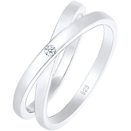 Elli DIAMONDS Ring Women Wrap Ring Cross Diamant (0.015 ct.) 925 Silber Ringe Damen