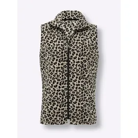 Sieh an! Fleeceweste in sand-schwarz-bedruckt | Gr.: 56