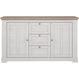 Forte Kombikommode 160 x 92,5 x 44,3 cm Braun/Weiß