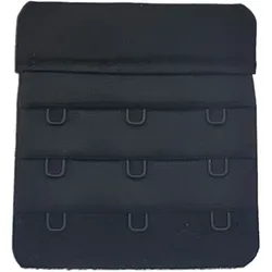 BH Verlängerung 3 reihig 57mm schwarz elastisch BH Erweiterung Verlängerer Damen Unterwäsche Komfort Kleidung Zubehör