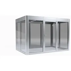 SunElements Design Gewächshaus SunGarden Power mit Photovoltaikdach 3.2 ALU Natur, Wände: 6mm Acrylglas, Dach: Doppelglasmodule 5 % Transparenz