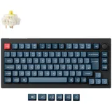 Keychron V1 Max, Gaming-Tastatur - schwarz/blaugrau, DE-Layout, Gateron Jupiter BANANA, USB/Bluetooth, DE (V1M-D4-DE)