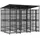 vidaXL Outdoor-Hundezwinger mit Dach 5,53 m2 Stahl Schwarz