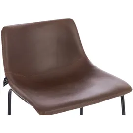 Svita John 2-er Set Barhocker Barstuhl mit Rückenlehne Retro Kunst-Leder Braun