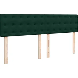 vidaXL Boxspringbett mit Matratze Dunkelgrün 180x200 cm Samt