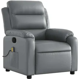 vidaXL Massagesessel Grau Kunstleder 92,5 x 100 x 0 cm Grau mit Fernbedienung