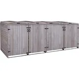MCW Mülltonnenbox H74-8 4 Deckel  grau