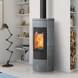 Lotus Prestige M Kaminofen Schwarz/ Speckstein, Rauchabgang oben