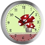 CreaDesign Funkwanduhr Funkuhr, Kinder Wanduhr, Kinderuhr, Kinderzimmer Glückspilz (geräuscharmes Uhrwerk) bunt