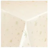 DecoHomeTextil Heimtextilmanufaktur Tischdecke Lurex Sterne Tischläufer Glitzer beige Quadratisch 90x90 cm
